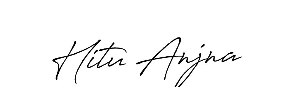 Use a signature maker to create a handwritten signature online. With this signature software, you can design (Antro_Vectra_Bolder) your own signature for name Hitu Anjna. Hitu Anjna signature style 7 images and pictures png