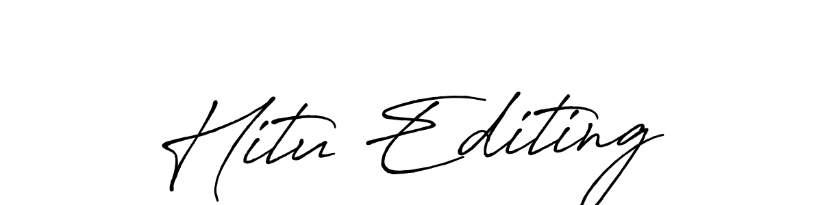 Similarly Antro_Vectra_Bolder is the best handwritten signature design. Signature creator online .You can use it as an online autograph creator for name Hitu Editing. Hitu Editing signature style 7 images and pictures png