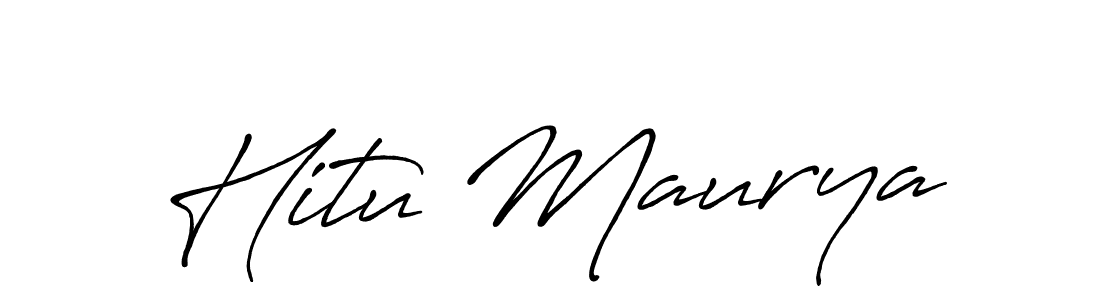 Also we have Hitu Maurya name is the best signature style. Create professional handwritten signature collection using Antro_Vectra_Bolder autograph style. Hitu Maurya signature style 7 images and pictures png