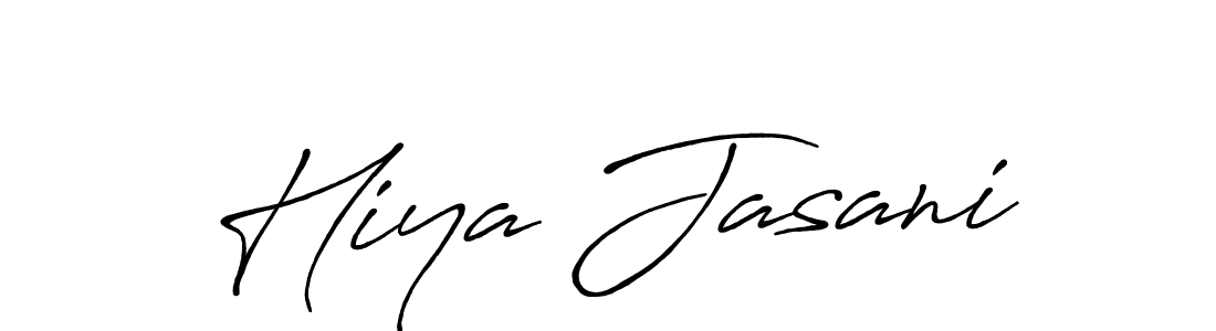 The best way (Antro_Vectra_Bolder) to make a short signature is to pick only two or three words in your name. The name Hiya Jasani include a total of six letters. For converting this name. Hiya Jasani signature style 7 images and pictures png