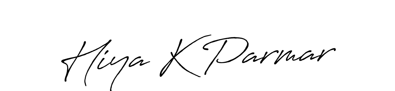 Make a beautiful signature design for name Hiya K Parmar. Use this online signature maker to create a handwritten signature for free. Hiya K Parmar signature style 7 images and pictures png