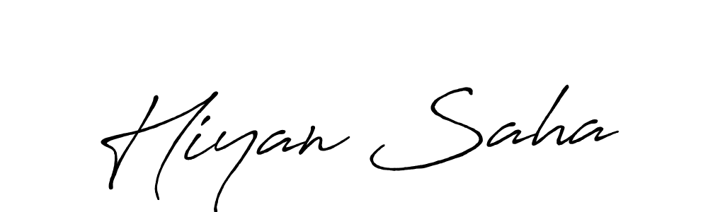 Make a beautiful signature design for name Hiyan Saha. With this signature (Antro_Vectra_Bolder) style, you can create a handwritten signature for free. Hiyan Saha signature style 7 images and pictures png