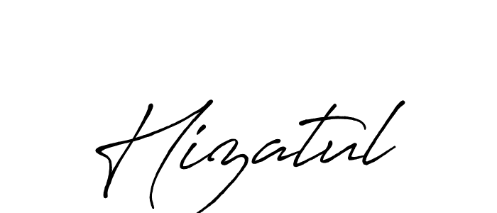 Hizatul stylish signature style. Best Handwritten Sign (Antro_Vectra_Bolder) for my name. Handwritten Signature Collection Ideas for my name Hizatul. Hizatul signature style 7 images and pictures png