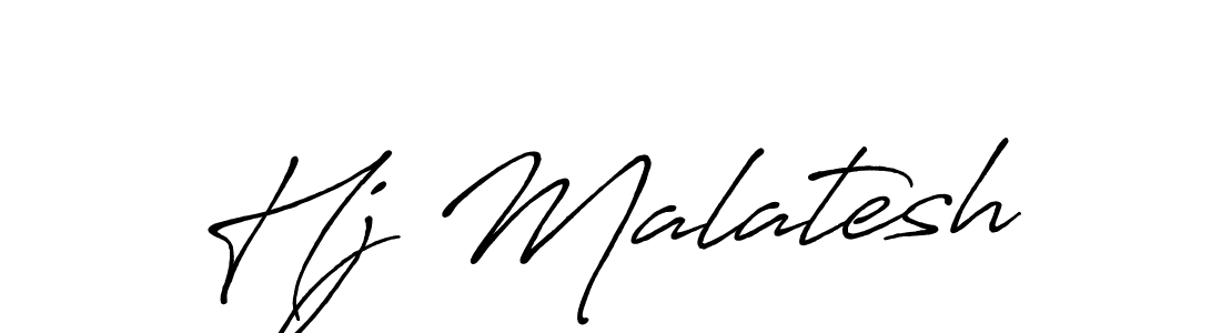 How to make Hj Malatesh name signature. Use Antro_Vectra_Bolder style for creating short signs online. This is the latest handwritten sign. Hj Malatesh signature style 7 images and pictures png