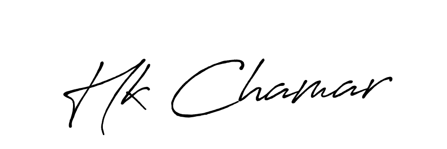 Also You can easily find your signature by using the search form. We will create Hk Chamar name handwritten signature images for you free of cost using Antro_Vectra_Bolder sign style. Hk Chamar signature style 7 images and pictures png