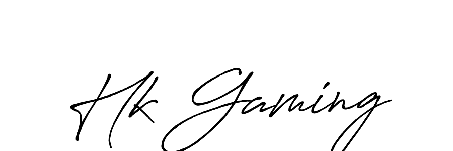 Design your own signature with our free online signature maker. With this signature software, you can create a handwritten (Antro_Vectra_Bolder) signature for name Hk Gaming. Hk Gaming signature style 7 images and pictures png
