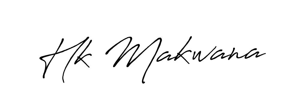 Create a beautiful signature design for name Hk Makwana. With this signature (Antro_Vectra_Bolder) fonts, you can make a handwritten signature for free. Hk Makwana signature style 7 images and pictures png