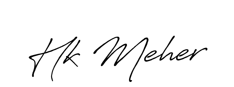 Create a beautiful signature design for name Hk Meher. With this signature (Antro_Vectra_Bolder) fonts, you can make a handwritten signature for free. Hk Meher signature style 7 images and pictures png
