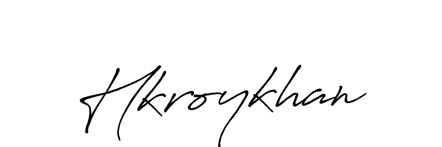 Make a beautiful signature design for name Hkroykhan. With this signature (Antro_Vectra_Bolder) style, you can create a handwritten signature for free. Hkroykhan signature style 7 images and pictures png