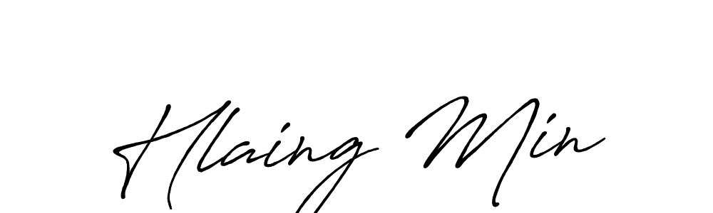 You should practise on your own different ways (Antro_Vectra_Bolder) to write your name (Hlaing Min) in signature. don't let someone else do it for you. Hlaing Min signature style 7 images and pictures png