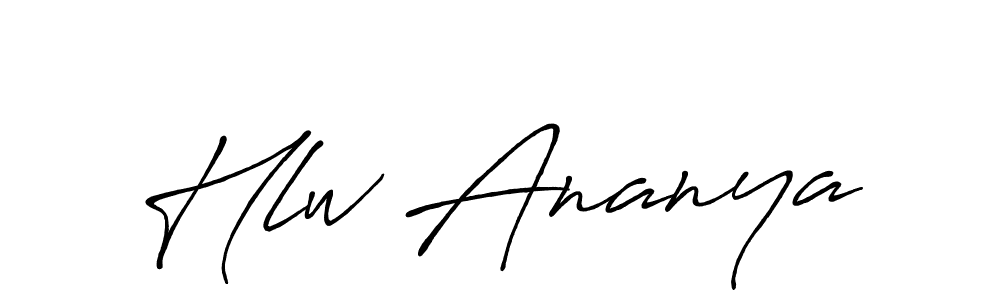 Create a beautiful signature design for name Hlw Ananya. With this signature (Antro_Vectra_Bolder) fonts, you can make a handwritten signature for free. Hlw Ananya signature style 7 images and pictures png