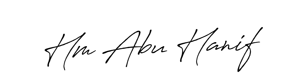 Make a beautiful signature design for name Hm Abu Hanif. With this signature (Antro_Vectra_Bolder) style, you can create a handwritten signature for free. Hm Abu Hanif signature style 7 images and pictures png