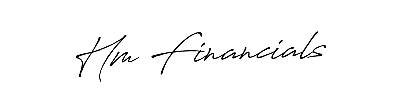 How to make Hm Financials name signature. Use Antro_Vectra_Bolder style for creating short signs online. This is the latest handwritten sign. Hm Financials signature style 7 images and pictures png