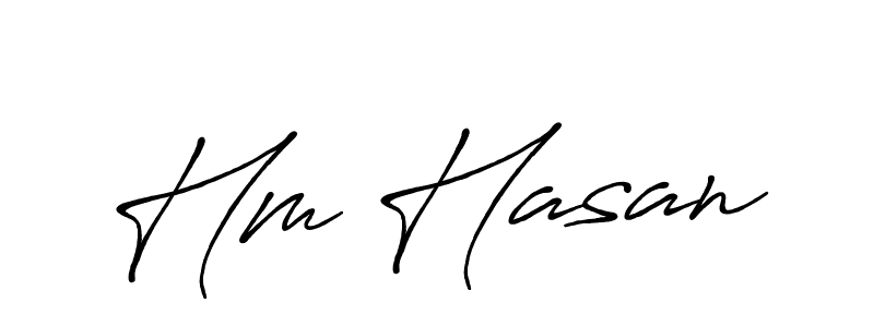 How to make Hm Hasan name signature. Use Antro_Vectra_Bolder style for creating short signs online. This is the latest handwritten sign. Hm Hasan signature style 7 images and pictures png