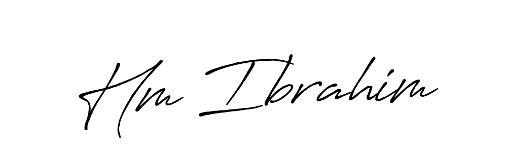 Similarly Antro_Vectra_Bolder is the best handwritten signature design. Signature creator online .You can use it as an online autograph creator for name Hm Ibrahim. Hm Ibrahim signature style 7 images and pictures png