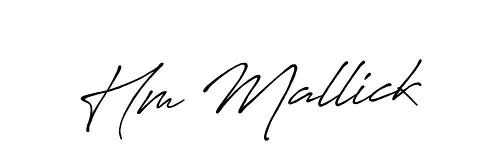 Use a signature maker to create a handwritten signature online. With this signature software, you can design (Antro_Vectra_Bolder) your own signature for name Hm Mallick. Hm Mallick signature style 7 images and pictures png