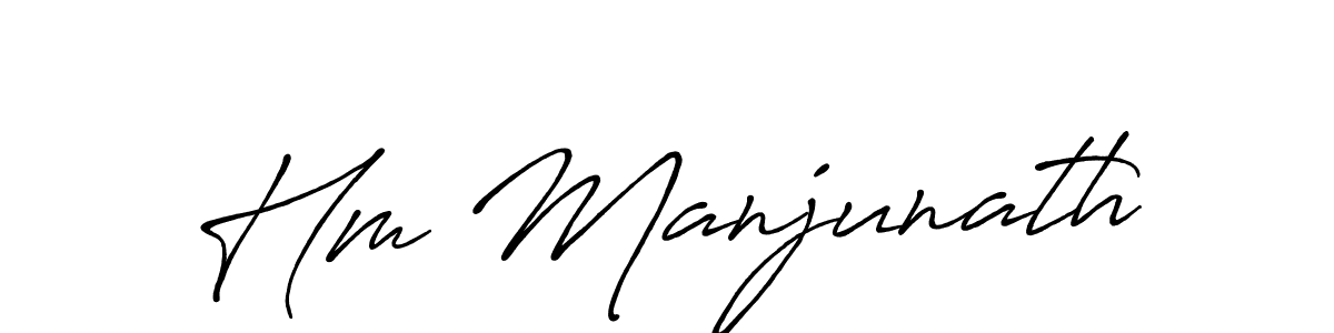 Create a beautiful signature design for name Hm Manjunath. With this signature (Antro_Vectra_Bolder) fonts, you can make a handwritten signature for free. Hm Manjunath signature style 7 images and pictures png