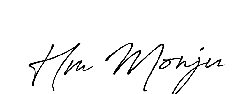 Also You can easily find your signature by using the search form. We will create Hm Monju name handwritten signature images for you free of cost using Antro_Vectra_Bolder sign style. Hm Monju signature style 7 images and pictures png