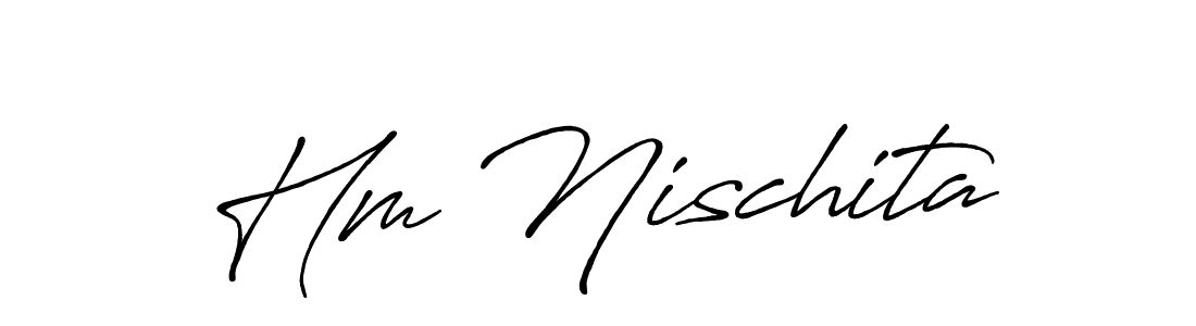 Also You can easily find your signature by using the search form. We will create Hm Nischita name handwritten signature images for you free of cost using Antro_Vectra_Bolder sign style. Hm Nischita signature style 7 images and pictures png