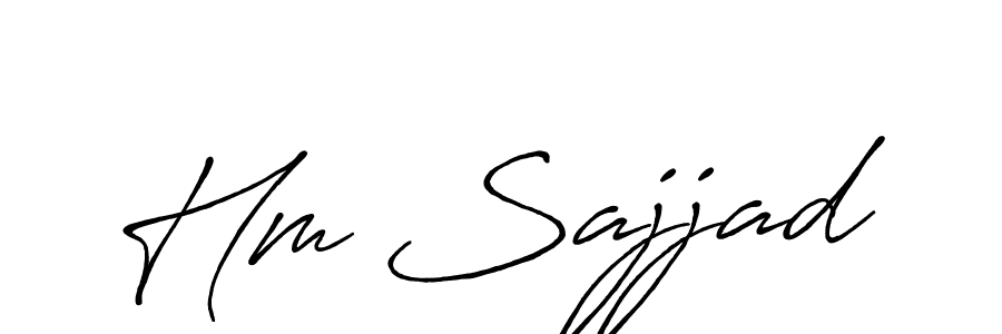 How to make Hm Sajjad name signature. Use Antro_Vectra_Bolder style for creating short signs online. This is the latest handwritten sign. Hm Sajjad signature style 7 images and pictures png