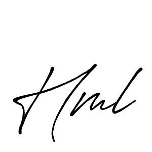 Make a beautiful signature design for name Hml. With this signature (Antro_Vectra_Bolder) style, you can create a handwritten signature for free. Hml signature style 7 images and pictures png