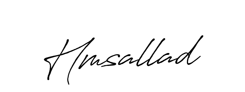 Use a signature maker to create a handwritten signature online. With this signature software, you can design (Antro_Vectra_Bolder) your own signature for name Hmsallad. Hmsallad signature style 7 images and pictures png