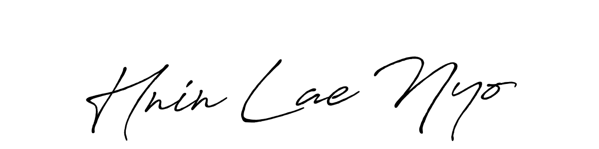 Create a beautiful signature design for name Hnin Lae Nyo. With this signature (Antro_Vectra_Bolder) fonts, you can make a handwritten signature for free. Hnin Lae Nyo signature style 7 images and pictures png