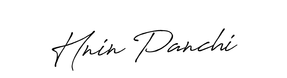 How to make Hnin Panchi name signature. Use Antro_Vectra_Bolder style for creating short signs online. This is the latest handwritten sign. Hnin Panchi signature style 7 images and pictures png