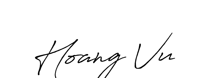 Make a beautiful signature design for name Hoang Vu. With this signature (Antro_Vectra_Bolder) style, you can create a handwritten signature for free. Hoang Vu signature style 7 images and pictures png