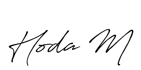 How to make Hoda M name signature. Use Antro_Vectra_Bolder style for creating short signs online. This is the latest handwritten sign. Hoda M signature style 7 images and pictures png