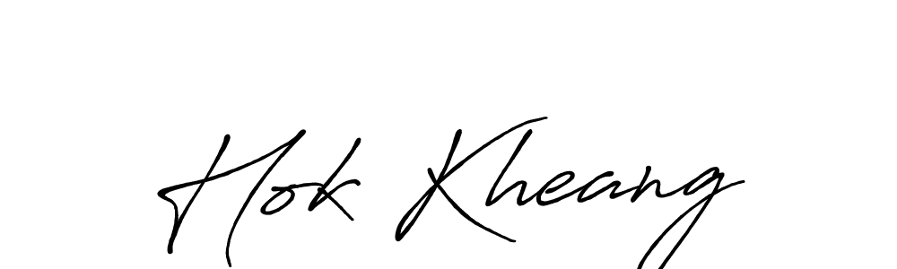 Hok Kheang stylish signature style. Best Handwritten Sign (Antro_Vectra_Bolder) for my name. Handwritten Signature Collection Ideas for my name Hok Kheang. Hok Kheang signature style 7 images and pictures png