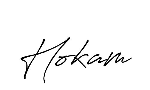 Design your own signature with our free online signature maker. With this signature software, you can create a handwritten (Antro_Vectra_Bolder) signature for name Hokam. Hokam signature style 7 images and pictures png