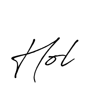 How to make Hol signature? Antro_Vectra_Bolder is a professional autograph style. Create handwritten signature for Hol name. Hol signature style 7 images and pictures png