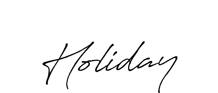 Design your own signature with our free online signature maker. With this signature software, you can create a handwritten (Antro_Vectra_Bolder) signature for name Holiday. Holiday signature style 7 images and pictures png