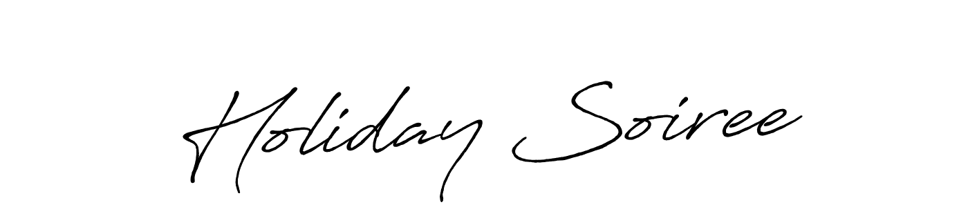Make a beautiful signature design for name Holiday Soiree. With this signature (Antro_Vectra_Bolder) style, you can create a handwritten signature for free. Holiday Soiree signature style 7 images and pictures png