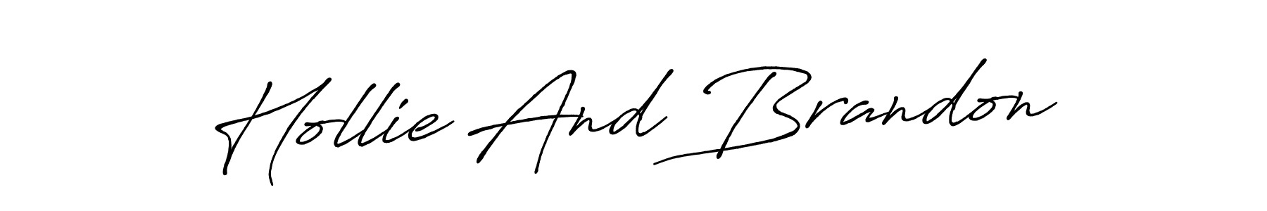 The best way (Antro_Vectra_Bolder) to make a short signature is to pick only two or three words in your name. The name Hollie And Brandon include a total of six letters. For converting this name. Hollie And Brandon signature style 7 images and pictures png