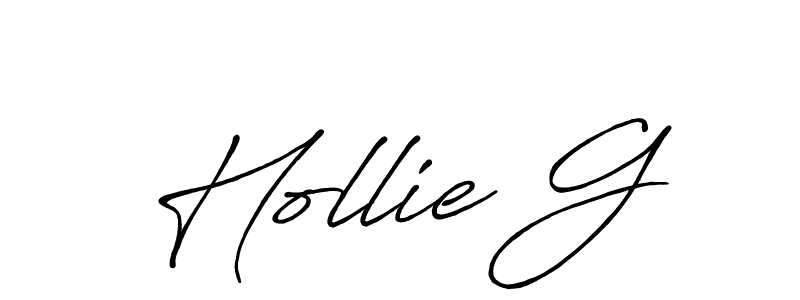 Similarly Antro_Vectra_Bolder is the best handwritten signature design. Signature creator online .You can use it as an online autograph creator for name Hollie G. Hollie G signature style 7 images and pictures png