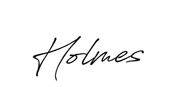 Make a beautiful signature design for name Holmes. With this signature (Antro_Vectra_Bolder) style, you can create a handwritten signature for free. Holmes signature style 7 images and pictures png