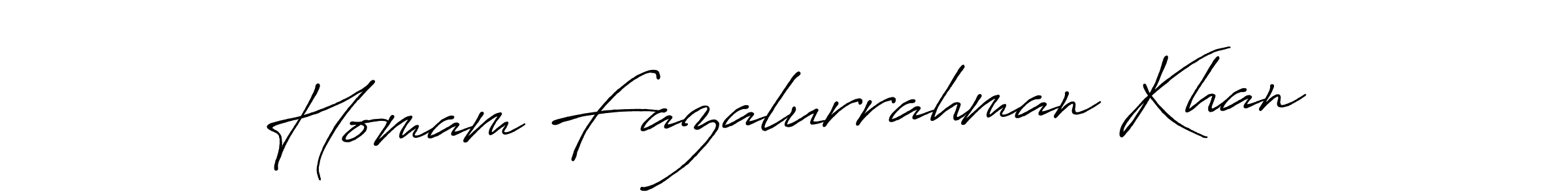 Design your own signature with our free online signature maker. With this signature software, you can create a handwritten (Antro_Vectra_Bolder) signature for name Homam Fazalurrahman Khan. Homam Fazalurrahman Khan signature style 7 images and pictures png