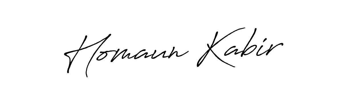 Use a signature maker to create a handwritten signature online. With this signature software, you can design (Antro_Vectra_Bolder) your own signature for name Homaun Kabir. Homaun Kabir signature style 7 images and pictures png