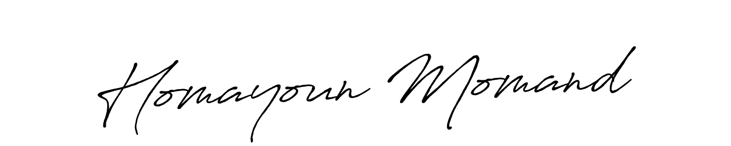 Make a beautiful signature design for name Homayoun Momand. With this signature (Antro_Vectra_Bolder) style, you can create a handwritten signature for free. Homayoun Momand signature style 7 images and pictures png