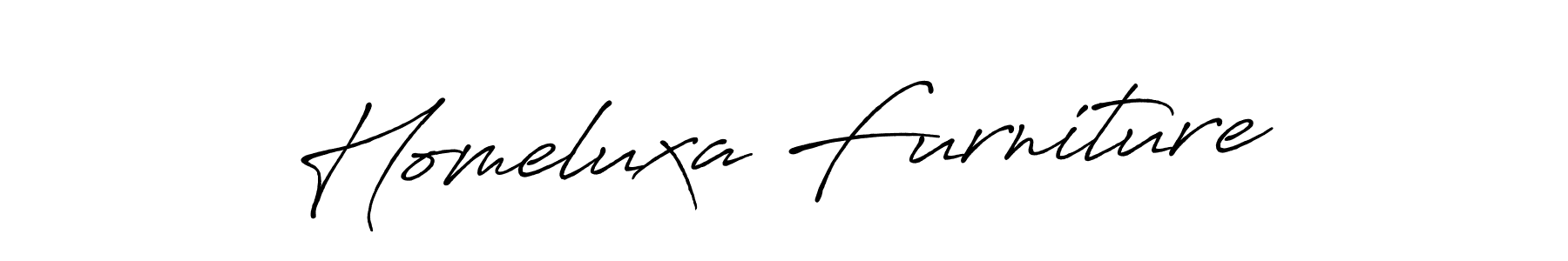 Create a beautiful signature design for name Homeluxa Furniture. With this signature (Antro_Vectra_Bolder) fonts, you can make a handwritten signature for free. Homeluxa Furniture signature style 7 images and pictures png