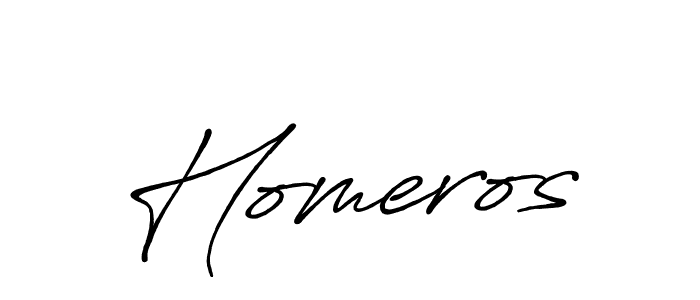 Create a beautiful signature design for name Homeros. With this signature (Antro_Vectra_Bolder) fonts, you can make a handwritten signature for free. Homeros signature style 7 images and pictures png