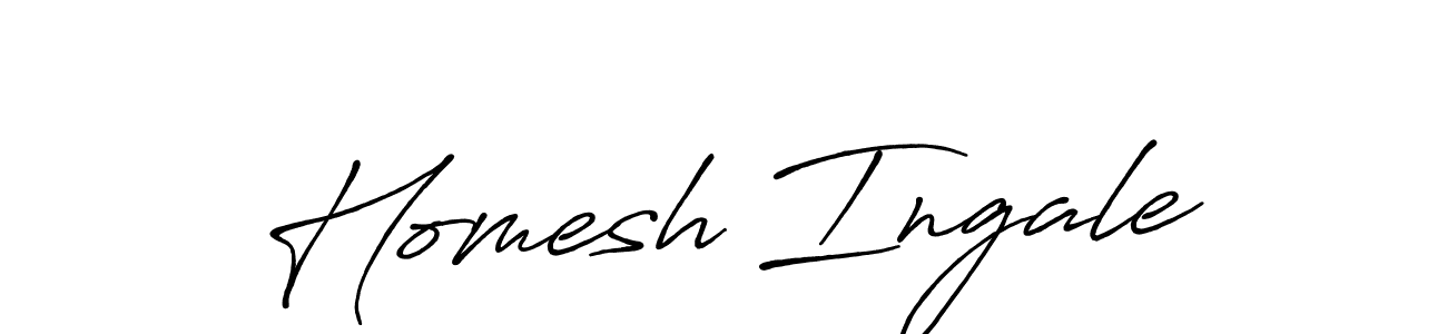 Also we have Homesh Ingale name is the best signature style. Create professional handwritten signature collection using Antro_Vectra_Bolder autograph style. Homesh Ingale signature style 7 images and pictures png