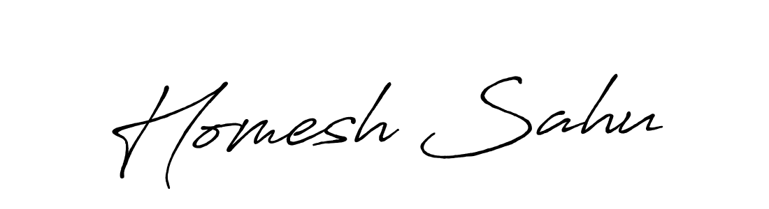 Homesh Sahu stylish signature style. Best Handwritten Sign (Antro_Vectra_Bolder) for my name. Handwritten Signature Collection Ideas for my name Homesh Sahu. Homesh Sahu signature style 7 images and pictures png