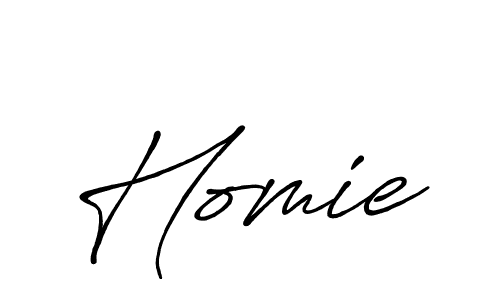 How to make Homie signature? Antro_Vectra_Bolder is a professional autograph style. Create handwritten signature for Homie name. Homie signature style 7 images and pictures png