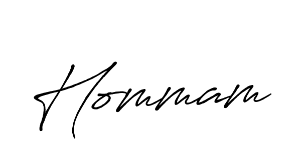Make a beautiful signature design for name Hommam. With this signature (Antro_Vectra_Bolder) style, you can create a handwritten signature for free. Hommam signature style 7 images and pictures png
