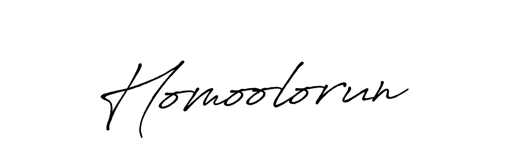 Use a signature maker to create a handwritten signature online. With this signature software, you can design (Antro_Vectra_Bolder) your own signature for name Homoolorun. Homoolorun signature style 7 images and pictures png