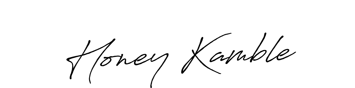 Use a signature maker to create a handwritten signature online. With this signature software, you can design (Antro_Vectra_Bolder) your own signature for name Honey Kamble. Honey Kamble signature style 7 images and pictures png
