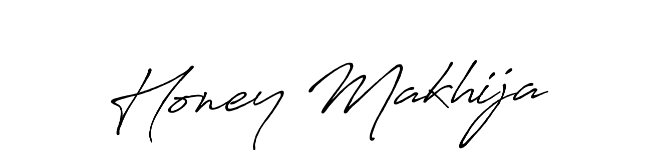How to make Honey Makhija name signature. Use Antro_Vectra_Bolder style for creating short signs online. This is the latest handwritten sign. Honey Makhija signature style 7 images and pictures png